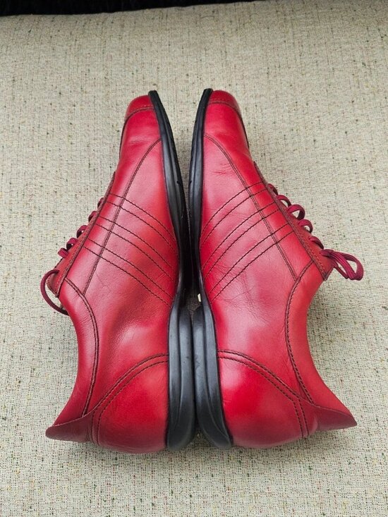 Burberry Men Shoes Red Leather Upper Lace Up Sneaker Size 26EEE 8.5US 9US main image 4